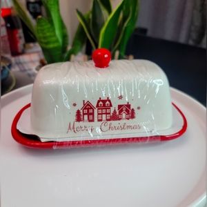 Merry Christmas Butter Dish
